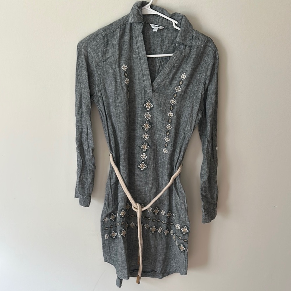 Sonoma Charcoal Tunic with Embroidery and Belt